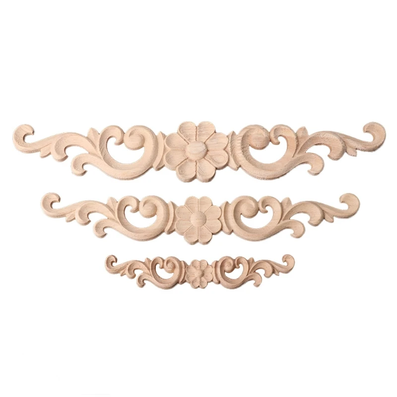 

Wood Carved Corner Onlay Applique Frame Decoration Furniture Unpainted Home