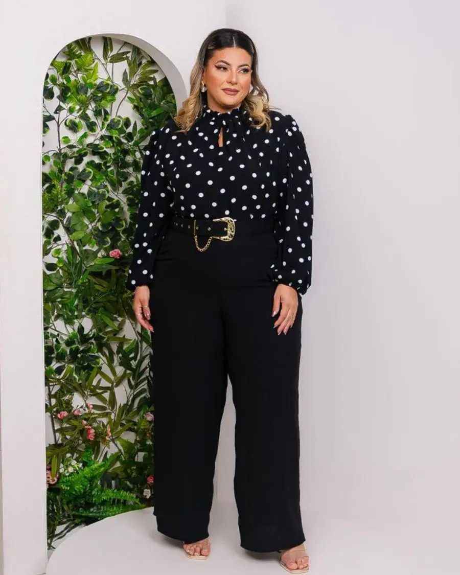 Женский комплект блузка с длинным рукавом брюки Pantalona пояс 0455