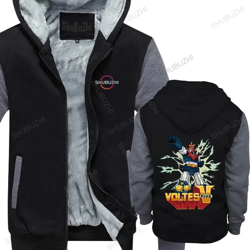 

new fashion man brand thick hoody Voltes Opening Cartoon Classic Old School Anime Tv Series mens winter vintage warm hoodie