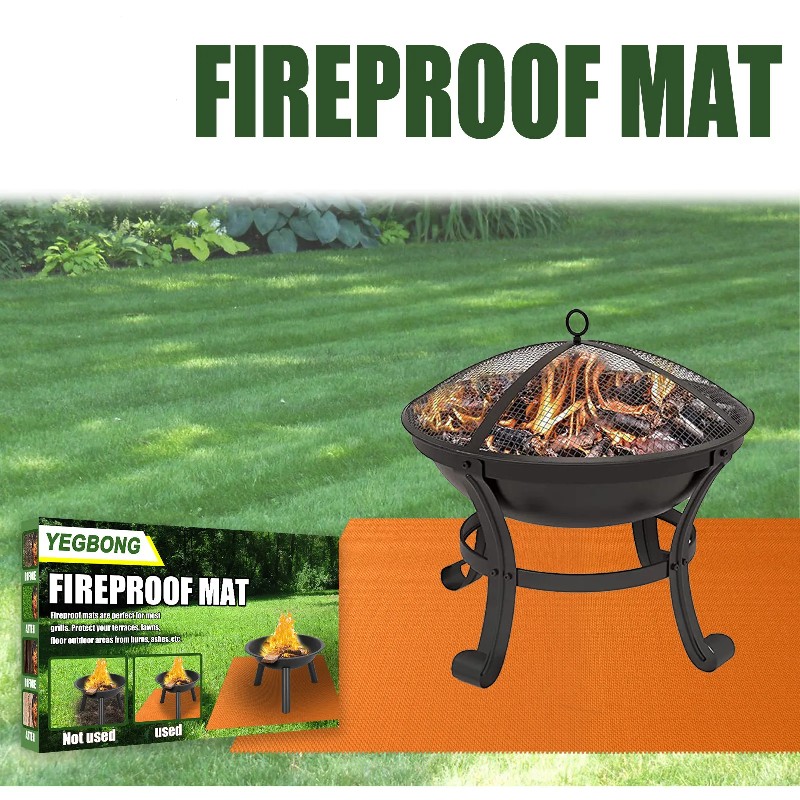 

Fire Pit Mat Fire Pit Mat Protects Your Deck, Patio, Lawn or Campground Portable Folding Fire Pit Mat