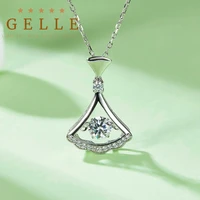 100 real moissanite 925 silver necklace pendant round cut 1 0ct d color white moissanite for women elegant necklaces for women