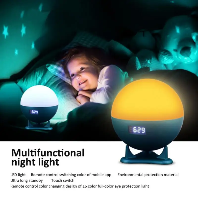 

16 Color Sleep Aid Lamp Baby And Child Sleep Touch Lamp Tuya Wifi Wake-up Light 100-240v Music Small Night Light