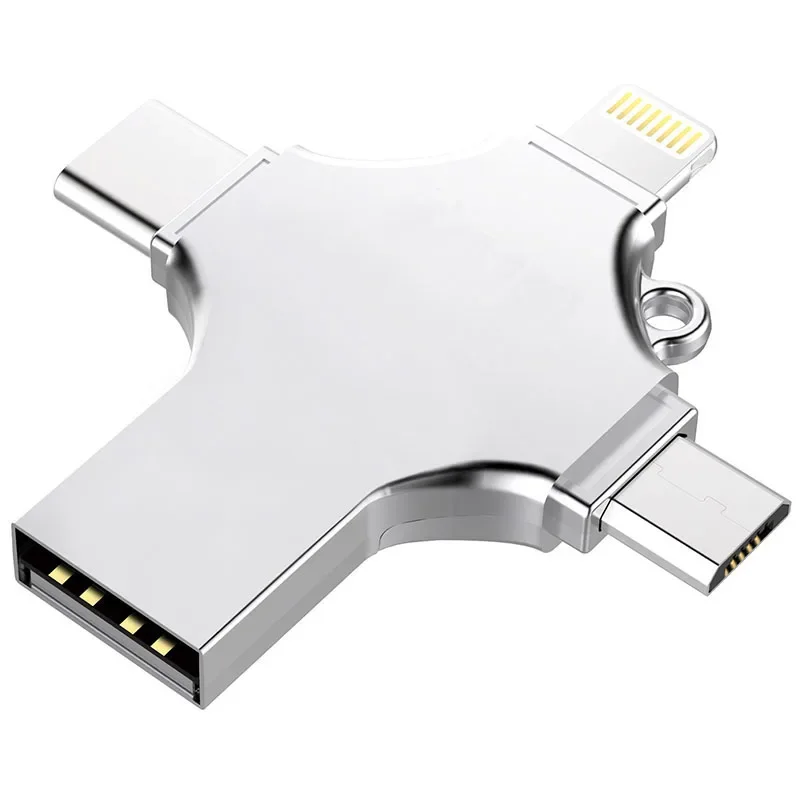 4 в 1 ручка-накопитель Type c Otg Usb Flash Drive 3.0 для iPhone ipad IOS Телефон Android 128 ГБ 256 512 ТБ Pendrive