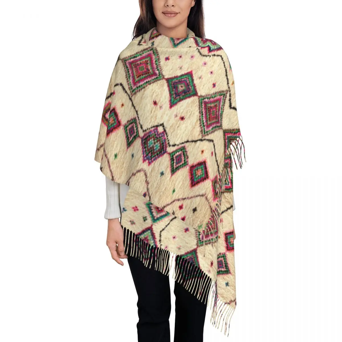 Персонализированный марокканский берберский коврик шарф в стиле бохо женские и