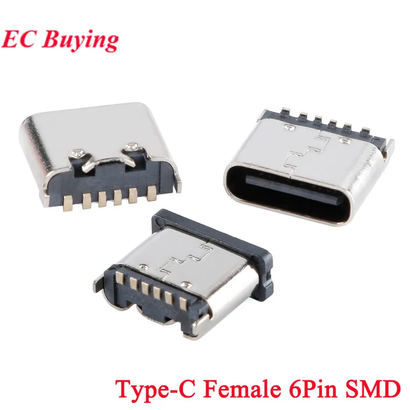 

Разъемы USB TYPE-C 6PIN вертикальные EC Buying