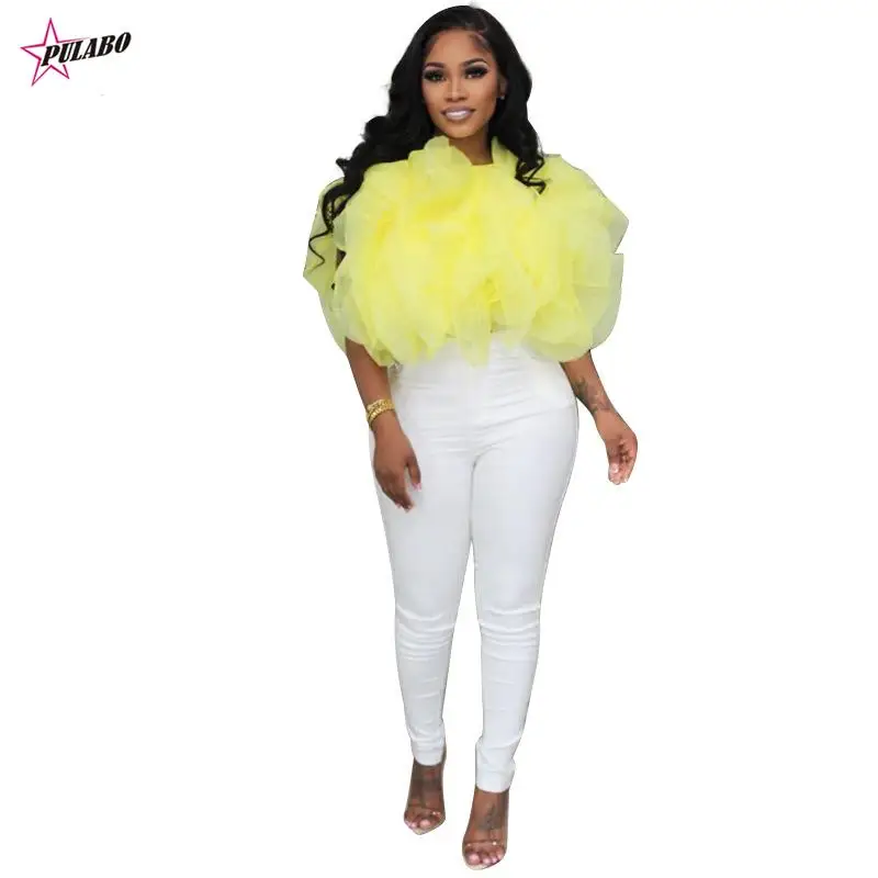 

PERITANG Women Chiffon Cape Style Shirt Top PULABO Summer Streetwear Elegant Chic Blouse
