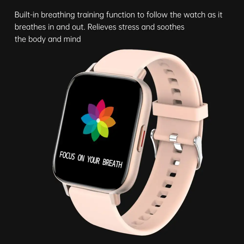 

Waterproof Smart Bracelet Heart Rate Blood Oxygen Monitoring Full Touch Control Smart Watch Vibration Reminder Sports Pedometer