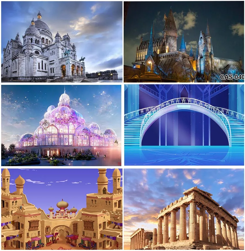 

Классический фон для фотосъемки с изображением замка, оформление дня рождения, семейный портрет на свадьбу, студийный фон для фотосъемки