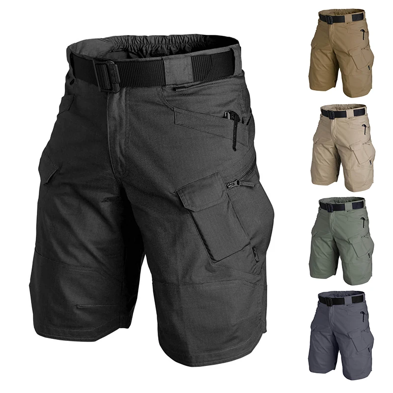 Men Urban Military Tactical Shorts Outdoor Waterproof Wear-Resistant Cargo Shorts Quick Dry Multi-pocket Plus Size Hiking Pants