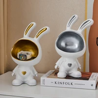 nordic home decor space rabbit astronaut storage decoration ornaments modern living room decor resin gifts for new year 2022