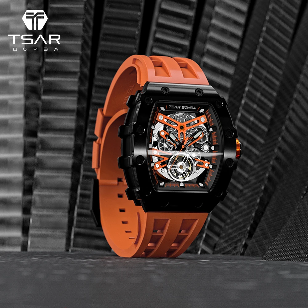 

TSAR BOMBA Mens Watch Citizen 8s20 Movement 50M Waterproof Stainless Steel Automatic Mechanical Wristwatch Luxury Gift