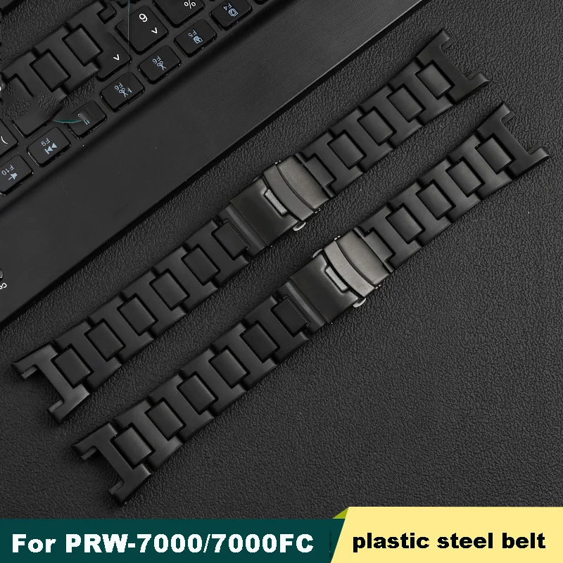 

Strap accessories for Casio PROTREK mountaineering series PRW-7000/7000FC outdoor plastic steel watch band men's black