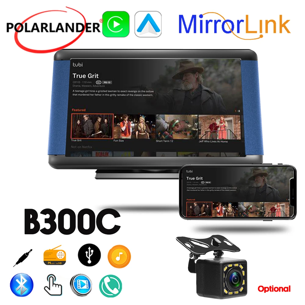 

Автомобильный мультимедийный MP5-плеер с Bluetooth, проводным/беспроводным экраном 7 дюймов, проводным/беспроводным управлением Android, функцией заднего вида