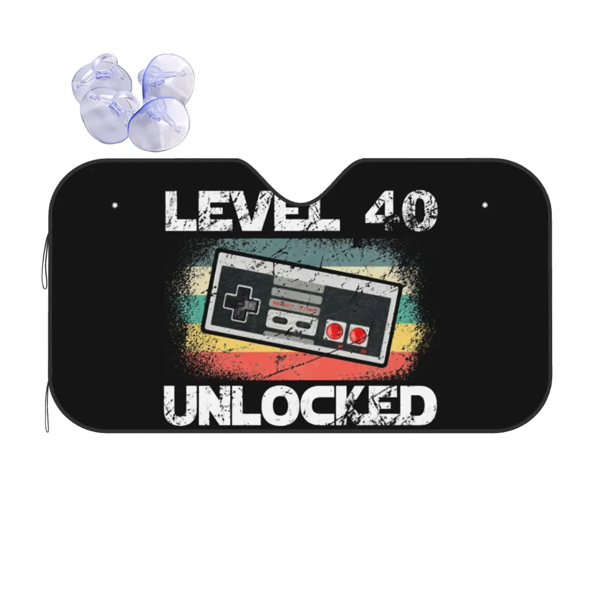 

Level 40 Unlocked Game Sunshade Windscreen 40th Birthday Gift Folding Car Front Window Visor Car Sunshade Heat Reflector
