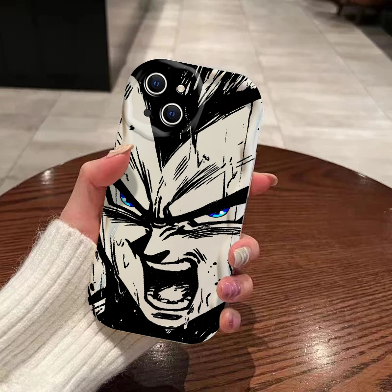 Мягкий силиконовый чехол Hot Anime 3D Wave Case For-D-Dragons Balls DBZ iPhone 16 15 14 13 12 11 Pro Max Mini X XR XSMAX 8 7 6S