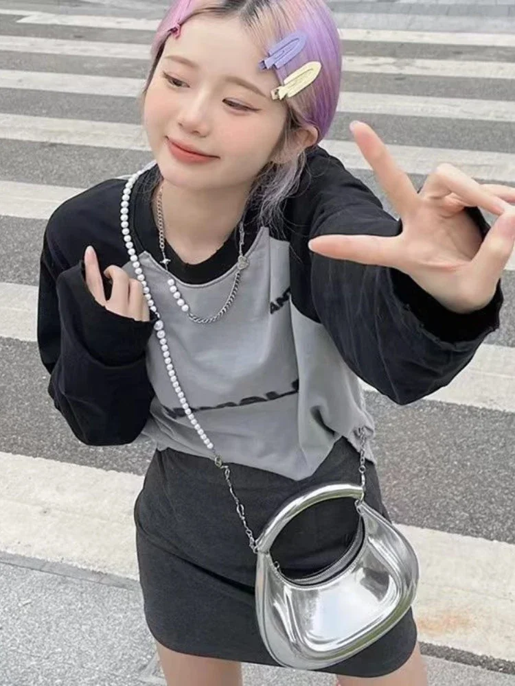 Женские футболки Woherb 2024 года шикарные женские с круглым вырезом уличная одежда