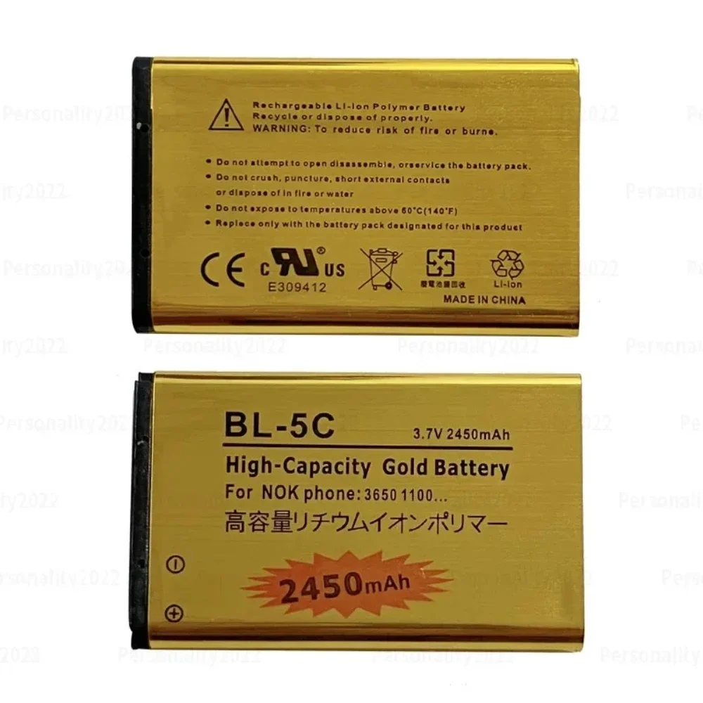 Фото Аккумулятор BL-5C 3,7 В BL5C 2450 мАч для Nokia BL5C 1600 6230 2600 1100 1110 1200 1208 2700 3100 3110 N70 Аккумулятор для мобильного телефона №4