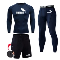 mens second skin winter thermal underwear set compression shirt bodysuit fitness jogging wear warm sweat suit warm first layer