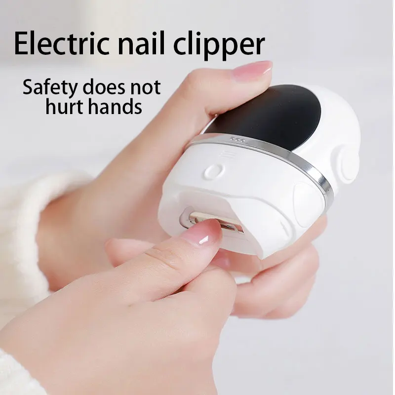 Electric Nail Clipper Automatic Nail Trimmer Safe Rechargeable Fingernail Cutter with Nail File for Kids Portable Manicure Tool