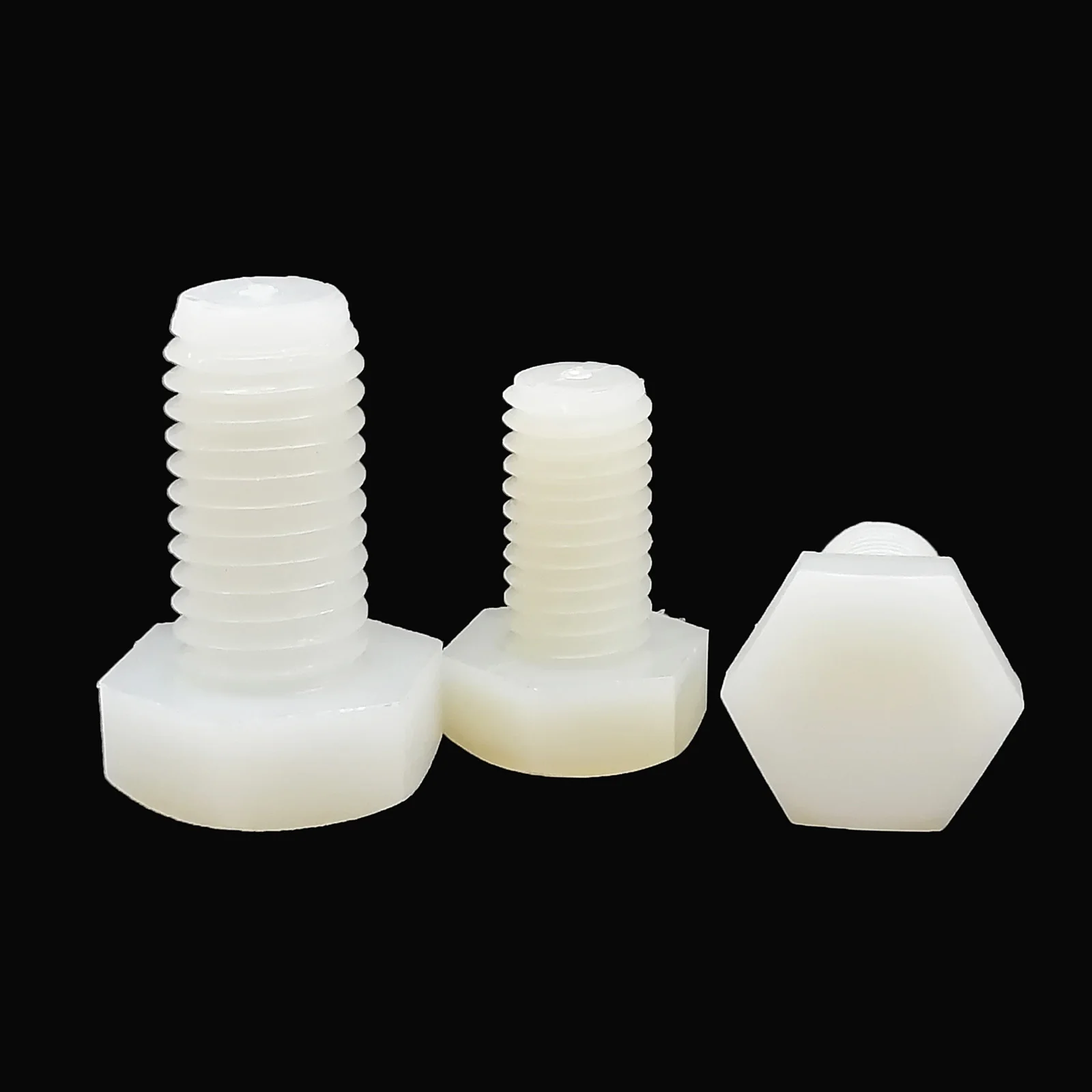 

1/5/10/50pc M3 M4 M5 M6 M8 M10 M12 M14 M16 DIN933 White Nylon Plastic Insulated Outside External Hex Hexagon Head Cap Bolt Screw