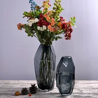 Gray Glass Vase for wedding decoration home decor Tabletop vases for flowers Styling of mermaid terrarium Clear