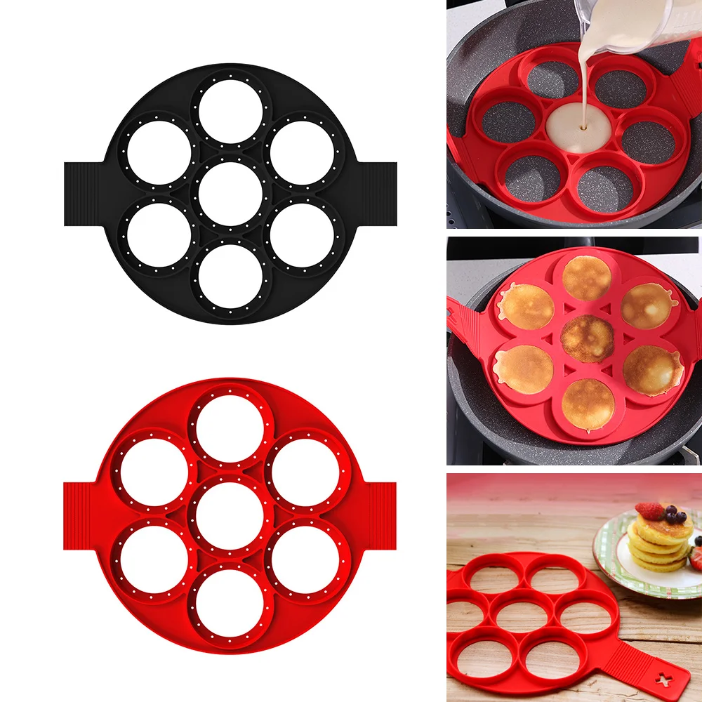 

Kitchenware 7 Holes Silicone Pancake Maker Multiple Shapes Nonstick Baking Fried Egg Molds for Family Cooking Utensils Gadgets