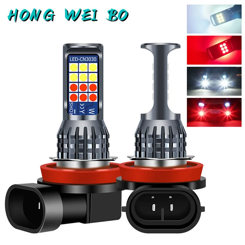 

2 шт. h8 противотумансветильник фары двухцветсветодиодный Противотуманные фары 24 светодиодный Ода H3 H4 H7 H9 9005 9006 P13W светодиодный Противотуман...