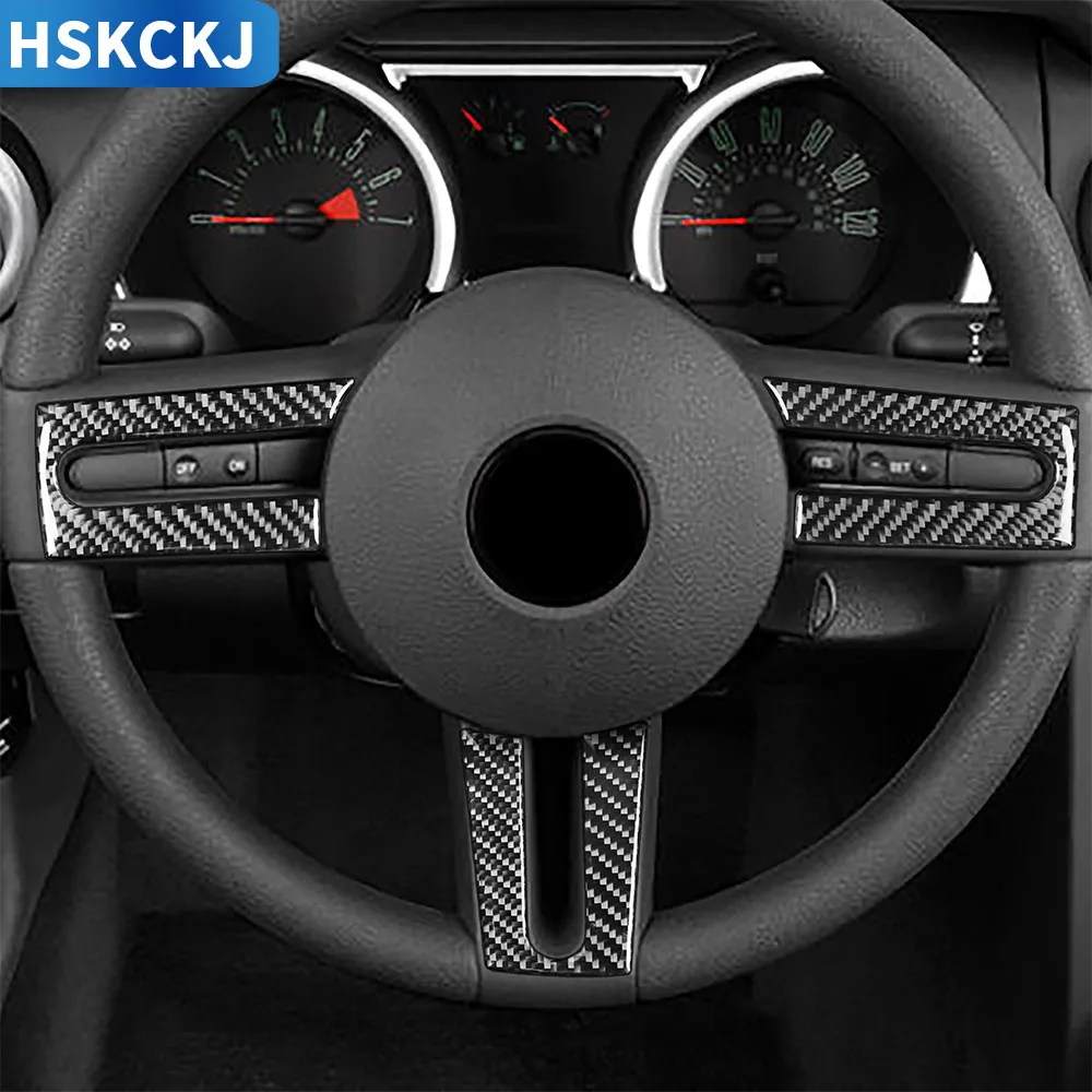 

Для Ford Mustang GT 2005-2009, разноцветные наклейки из углеродного волокна, кнопки на руль, подбородок, рама, Стайлинг, аксессуары для интерьера автомо...