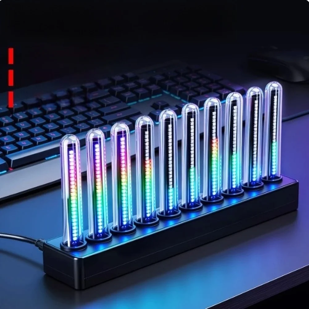 Фото Звукоактивируемая светодиодная RGB-лента 18,5*3,7*9,5 см, с эффектами точечного и прокручивающегося света, 8 уровней яркости №4