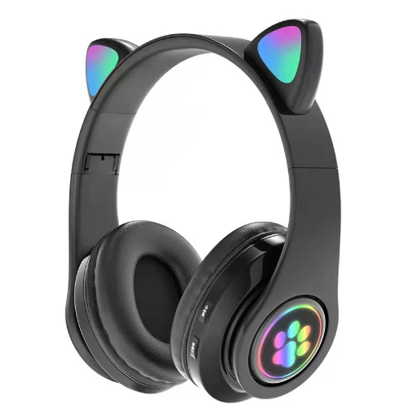 

1 Piece B39 Cute Ears Gaming Headphones Bluetooth-Compatible Wireless Headset With Mic (Black)