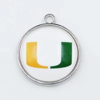 us university football team miami dangle charms diy necklace earrings bracelet bangles buttons sports jewelry accessories