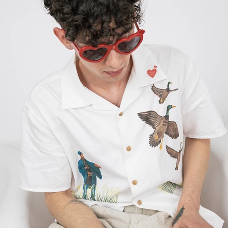 Human Made Shirt Men Women 1:1 Eagle Oversized Harajuku HUMAN MADE Men's Hawaii Shirt