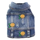 Джинсовая куртка для собак, жилет без рукавов с вышивкой лимона, одежда для маленьких и средних собак, джинсовое пальто для щенков Йорка, весна