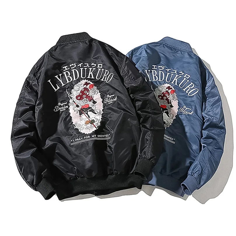 Унисекс японский бомбер Sukajan куртка для мужчин и женщин с вышивкой в стиле хип-хоп
