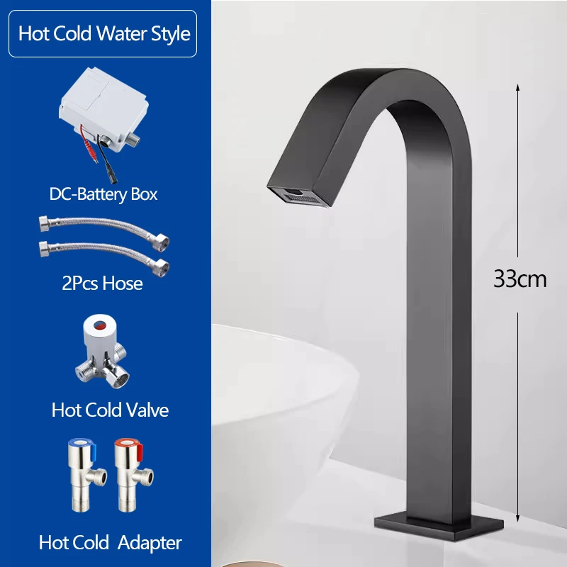 

Латунный Смеситель для раковины OXG с умным датчиком, кран для ванной комнаты с автоматическим датчиком, кран для раковины «Водопад», короткий/высокий