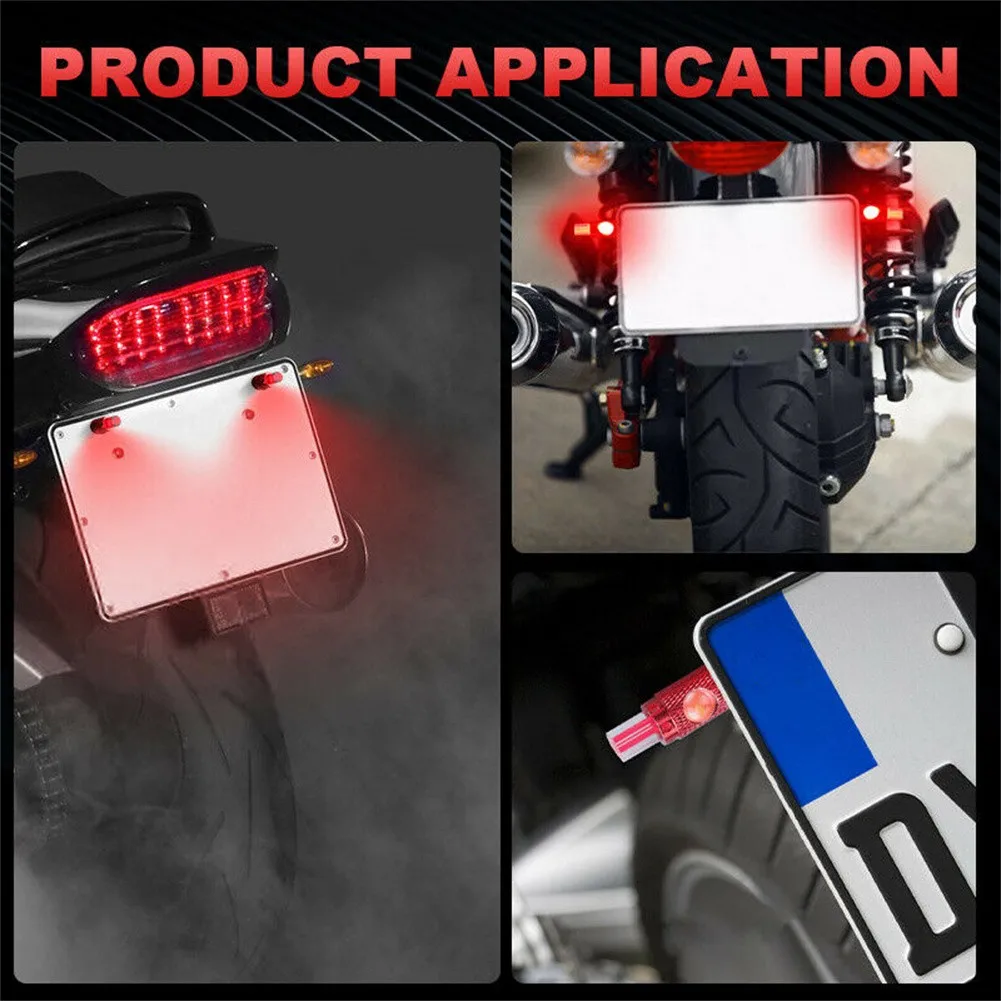 

2pcs/set M6 Motorcycle License Plate Lights White Lamps Red LED Screw Car Lights Motorbike Bulbs Bolt