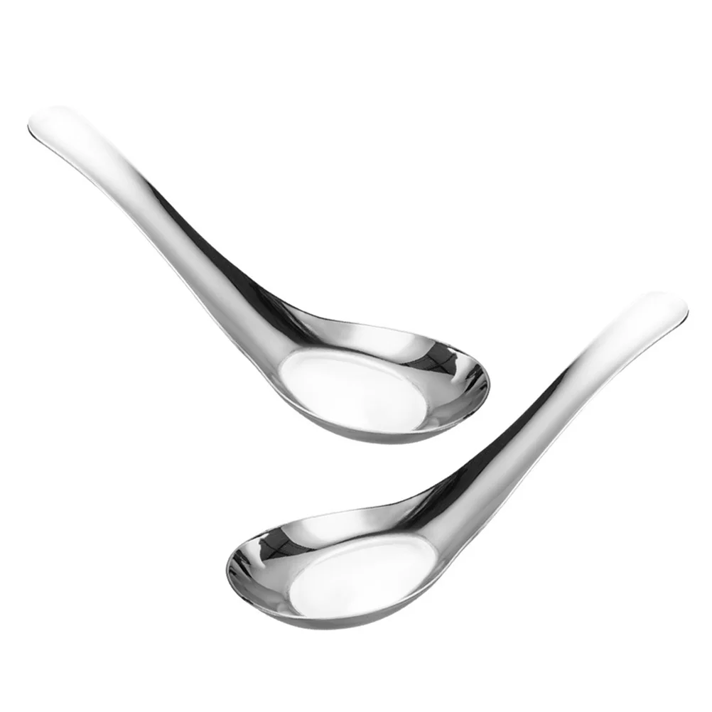 

Spoon Spoons Soup Tea Rice Desert Steel Stainless Flat Banquet Set Cutlery Porridge Coffee Restaurant Gruel Tablespoons