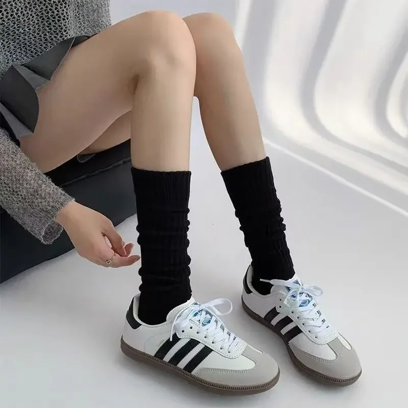 Вязаные осенние леггинсы для похудения в американском стиле серые женские чулки