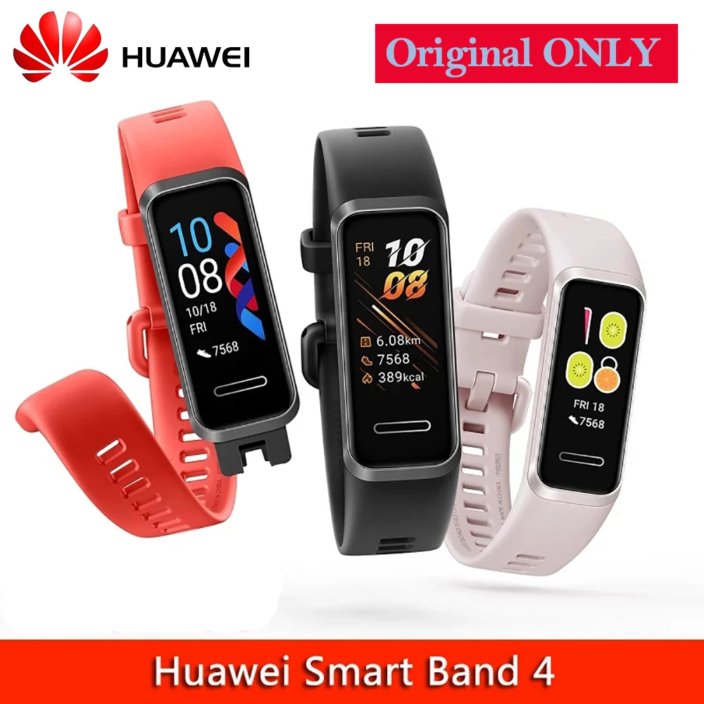 

Оригинальный Смарт-браслет Huawei Band 4, пульсометр, монитор сна, USB-разъем, зарядка 5 АТМ, водонепроницаемые Смарт-часы с длительным временем раб...