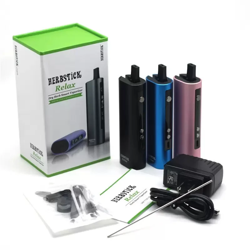 

Genuine Herbstick Relax Herbal Vaporizer Kit Dry Herb Smart 2200mAh Temperature Control LCD Screen Vapor Mods Kits E Cigarettes