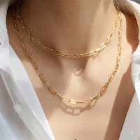 chain on the necklace lobster clasp gold color necklaces linked circle necklaces for women minimalist choker necklace jewelry