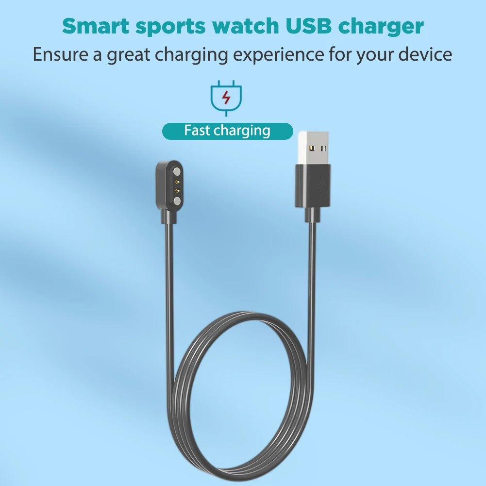 

Magnetic Charging Cable Built-in Voltage Regulator Black for Xiaom Haylou RS4 Plus 5V 1A USB Watch Charger Smart Watch Accessory