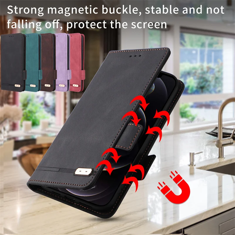 

A24 A14 4G Case Retro Magnetic Wallet Book Stand Leather Funda For Samsung Galaxy A24 A04E A34 A54 A14 5G A04 Phone Cover Shell