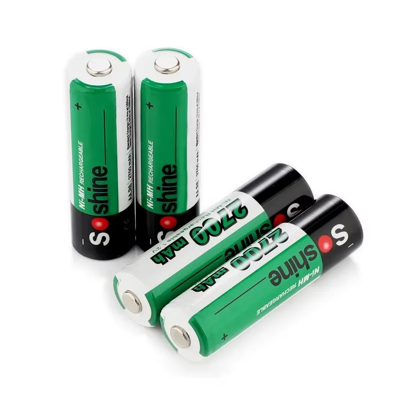 Soshine 16 шт. 1 2 В AA 2700 мАч Ni-Mh аккумуляторная батарея с 1000 циклом и батарейным блоком