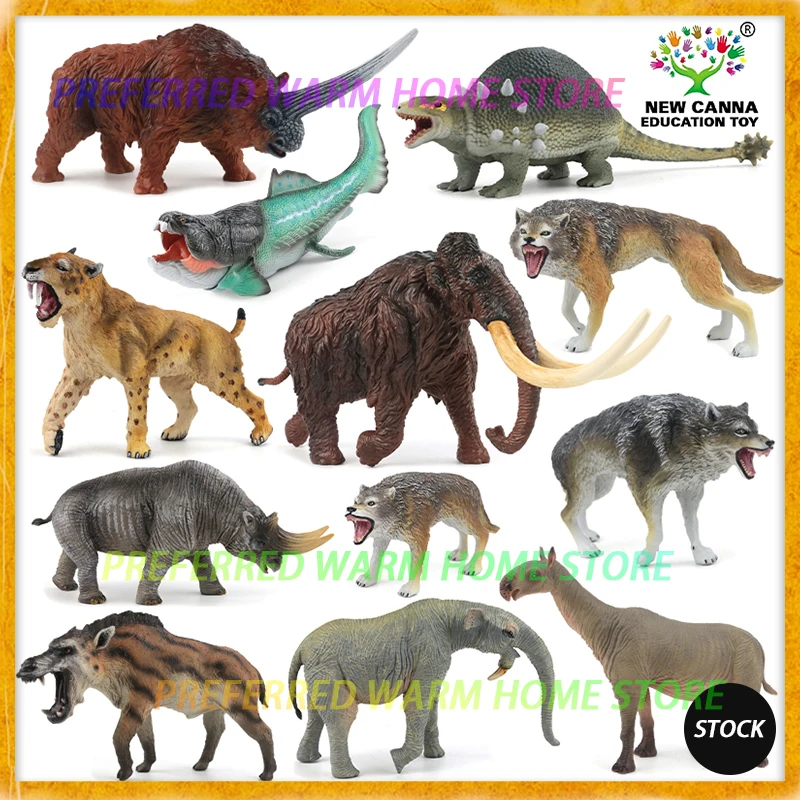 Фото В наличии новая образовательная игрушка Canma Mammoth Machairodus Deinotherium Paraceratherium Daeodon доисторическая модель животного игрушка №1