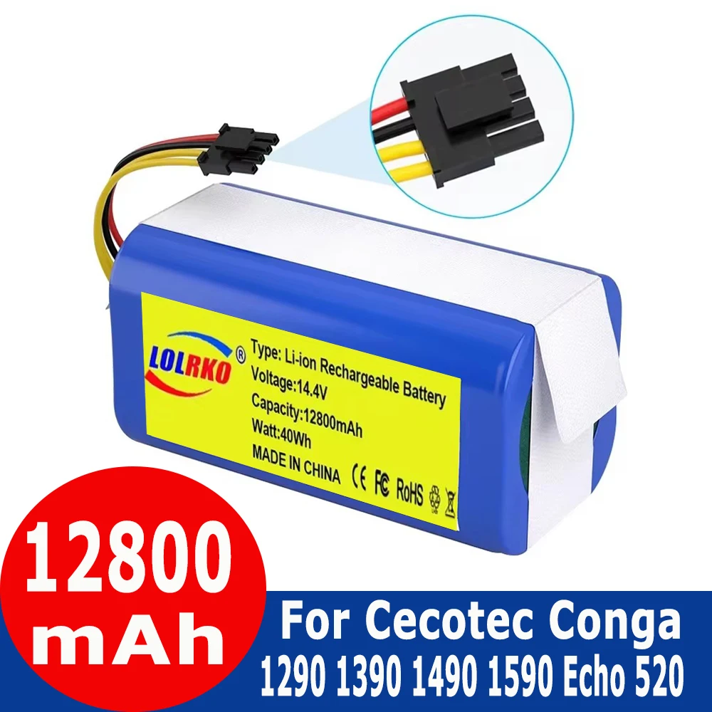 Новый литий-ионный аккумулятор 14 4 В 12800 мАч 18650 для пылесоса Cecotec Conga 1290 1390 1490 1590 Genio