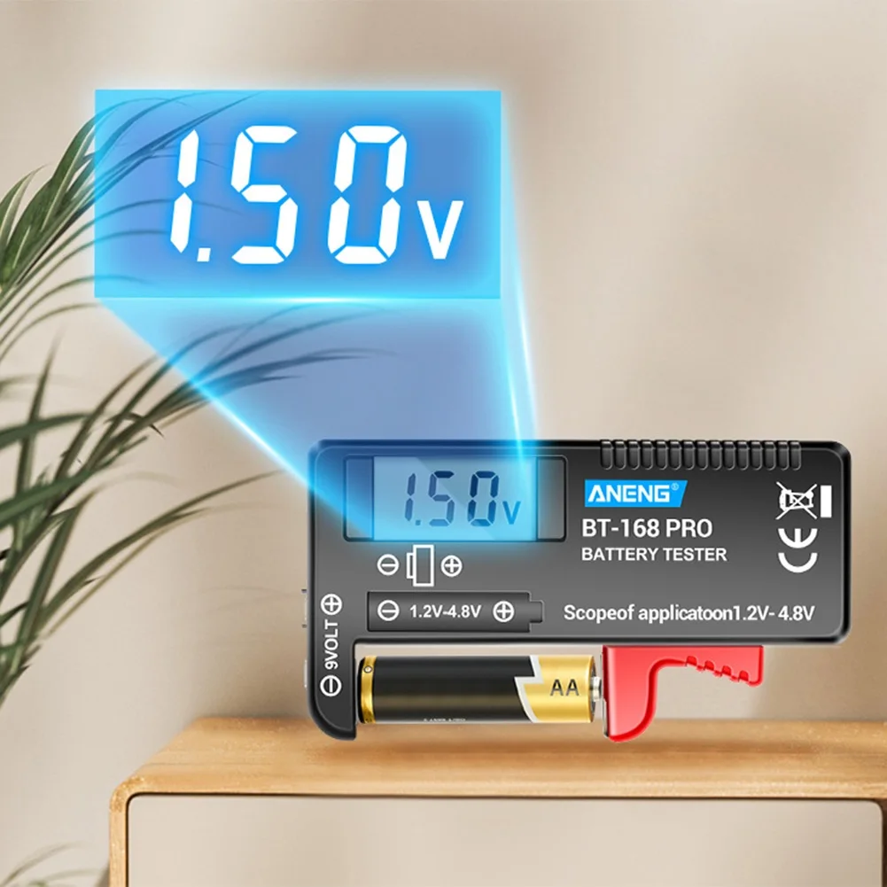 BT-168 PRO тестер батареи цифровой дисплей измеритель напряжения домашние
