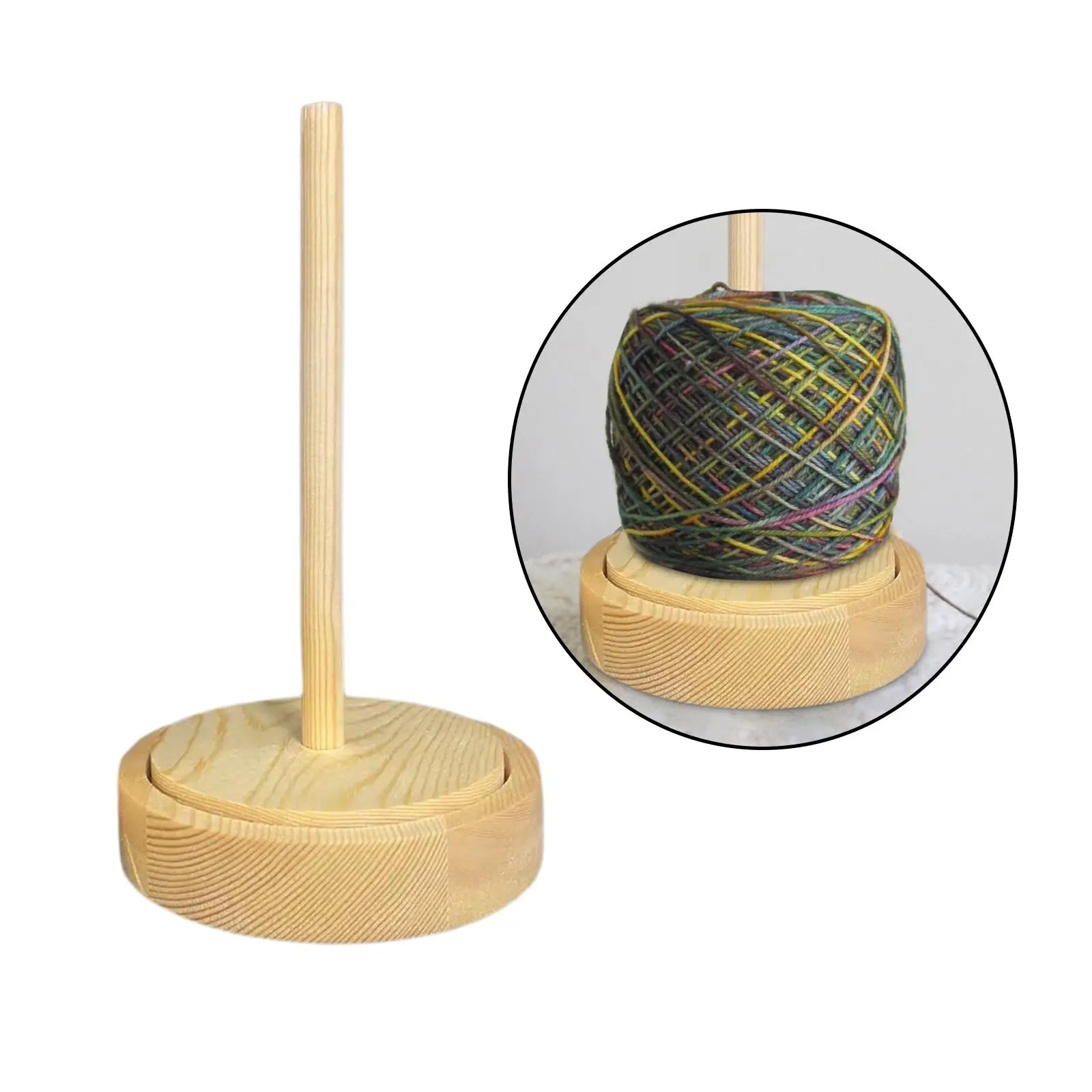 

Portable Wooden Yarn Spool Holder Durable Wool Skein Cord Storage Stand Simple to Use Yarn Dispenser for Home Beginners