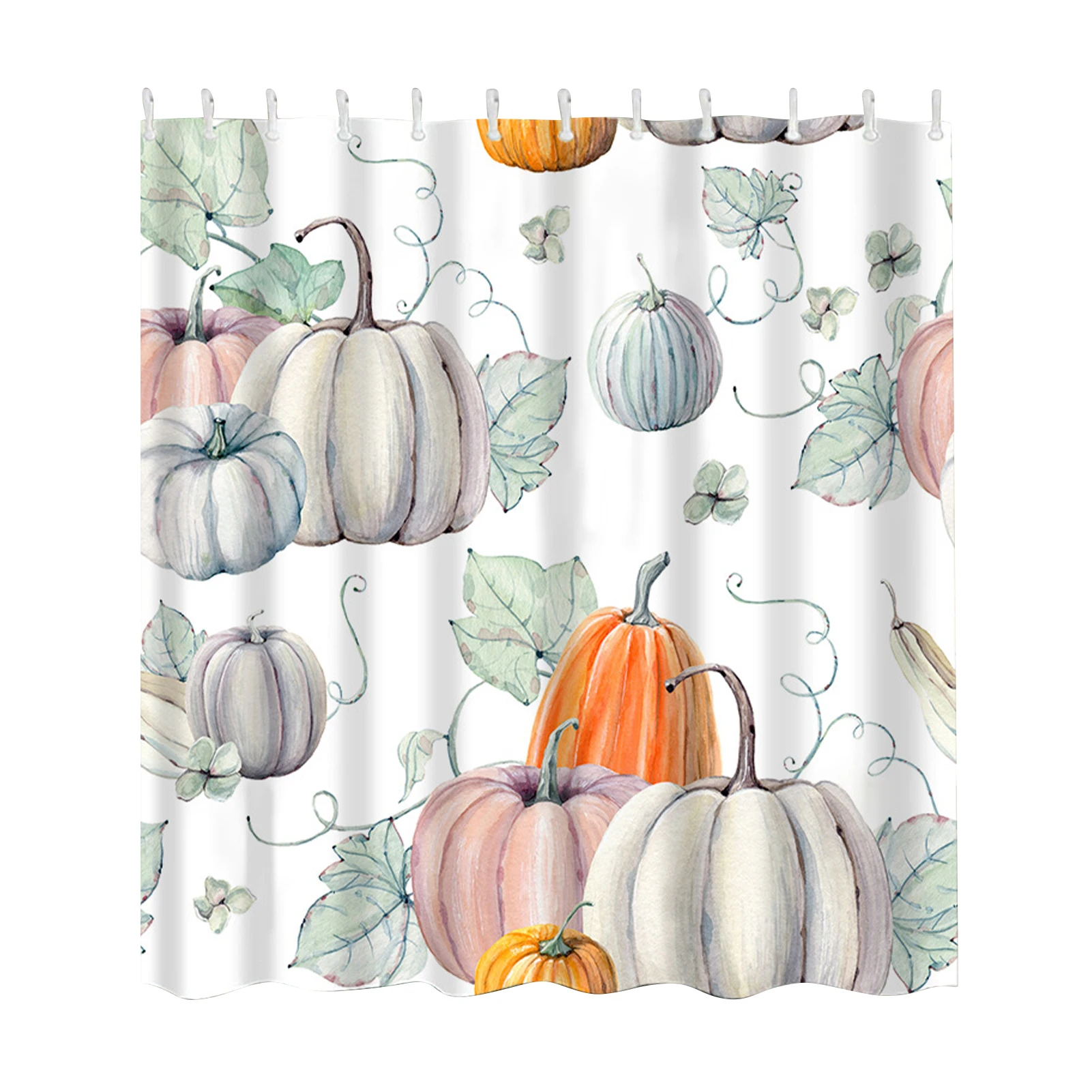 

Модные осенние стильные аксессуары для ванной комнаты, абстрактные Простые в установке акварельные тыквы, быстросохнущая 3d-занавеска для д...