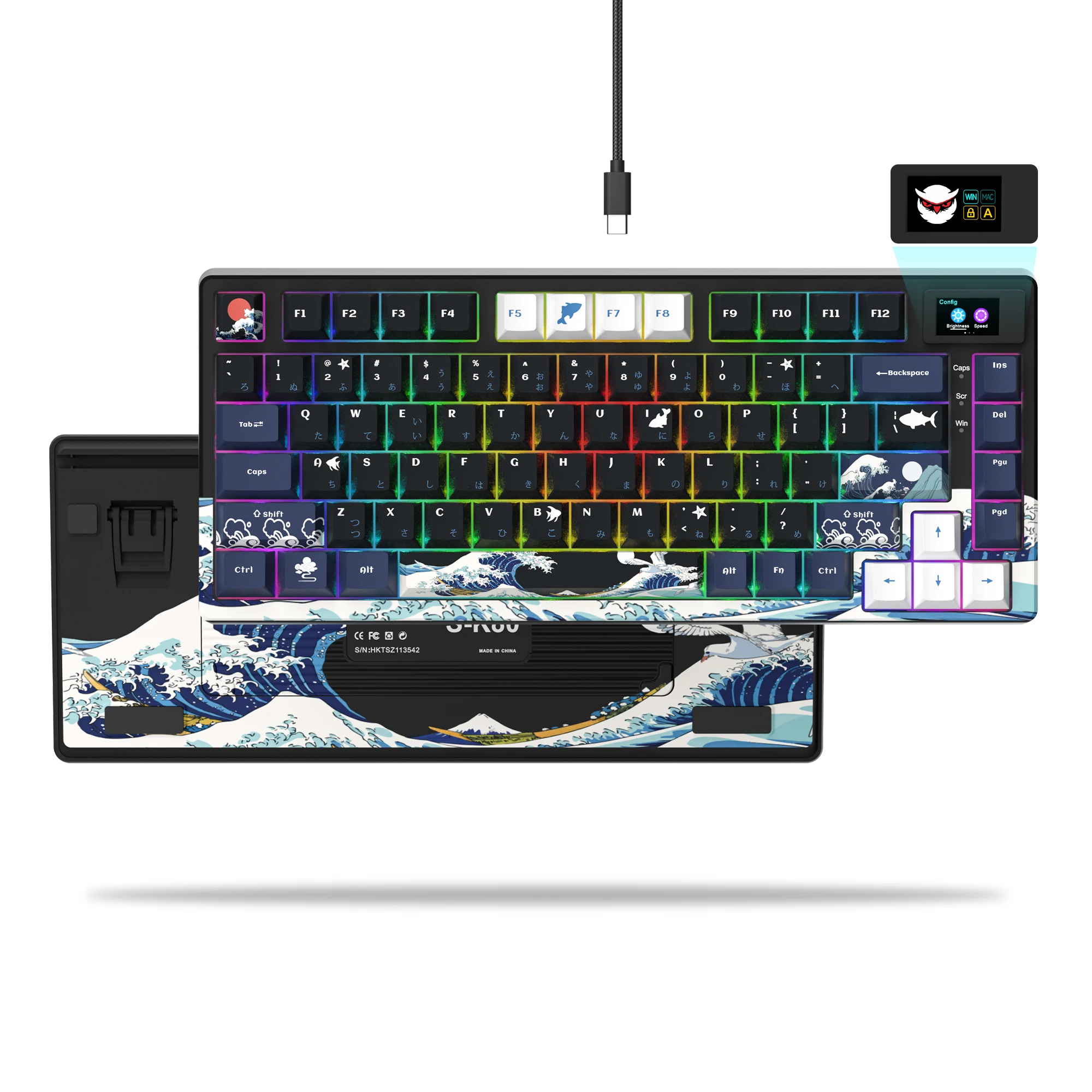 Клавиатура Женская игровая Механическая с цветным OLED дисплеем, 75%